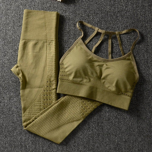 2 Piece Set Workout Clothes for Women Sports Bra and Leggings Set Sports Wear for Women Gym Clothing Athletic Yoga Set